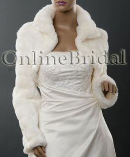 Faux fur wedding bolero jacket shrug coat Sz  XS,S, M, L,1XL,2XL,3XL
