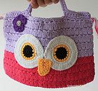 Girl Kids Handmade Crochet Cute Owl Handbag Purse Bag Bmm71