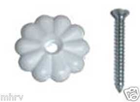 500 Mobile Home RV White 1 1/8 Ceiling Rosette Buttons w/Screws Free 