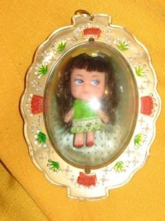 Vintage Kiddle Lucky Locket Clone Doll Plastic in Plastic Locket case 