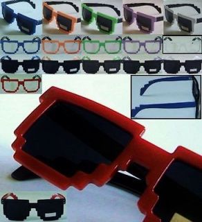 Pixel 8 Bit Design Glasses _Pixelated Style Square Nerd Geek 