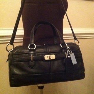 Auth COACH Chelsea #17803 Black Leather Reese Satchel Handbag $358 