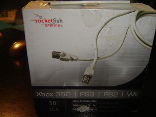 Rocketfish 50ft Gaming Xbox 360 PS3 PS2 Wii Cate5e Network Patch cable