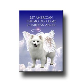 AMERICAN ESKIMO DOG Guardian Angel FRIDGE MAGNET Dog