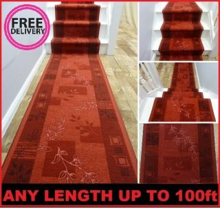 Agadir Red ~ 66cm wide   ANY LENGTH ~ Long Hall Hallway Stair Carpet 