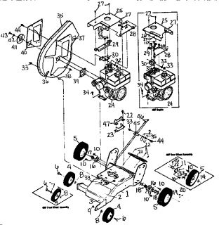 Model # 47282 Troybilt Chipper / vac   Shredder assembly (39 parts)
