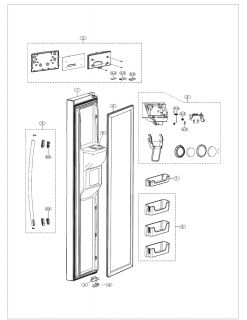 Model # RS261MDRS/XAA Samsung Refrigerator   Cabinet (68 parts)