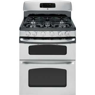 Shop GE 30 in 5 Burner 2.4 cu ft/4.3 cu ft Double Oven Convection Gas 