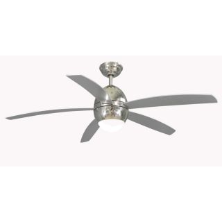 Shop allen + roth 52 in Secor Polished Nickel Ceiling Fan with Light 