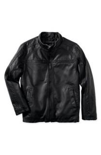 Black Rivet Faux Leather Jacket (Big Boys)  
