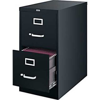  Vertical File Cabinet, 25 2 Drawer, Letter Size, Black 
