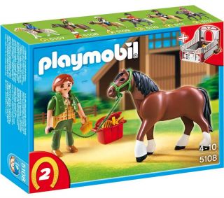 PLAYMOBIL 5108 ? Shire Horse with Groomer and Stable  Pixmania UK