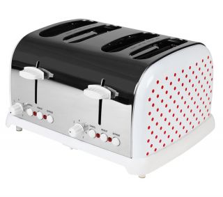 Enlarge image TO38922 Classic 4 Slice Toaster   Polka Dot & Stainless 