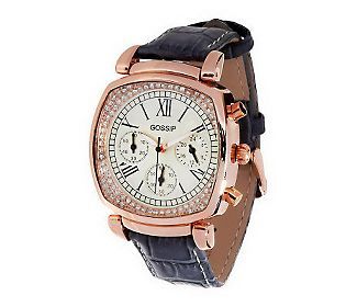 Gossip Rosetone Multi Function Leather Strap Watch — 