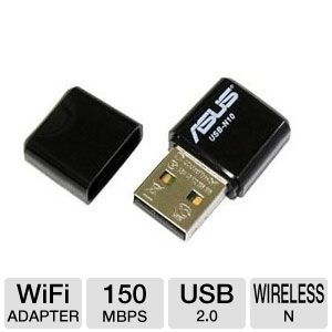 ASUS USB N10 IEEE WI FI Adapter   802.11N, USB 2.0, EZ WPS, 150 Mbps 