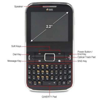 Samsung Chat C3222 Unlocked Cell Phone   Dual SIM, Organizer, Voice 