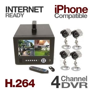 See QSTD5304C4 4 Channel DVR and 4 Cameras   7 LCD Monitor, CCD 