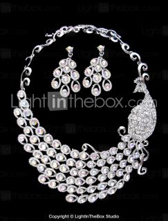 Gorgeous Rhinestone Shimmering Ladies Jewelry Set Including Necklace 