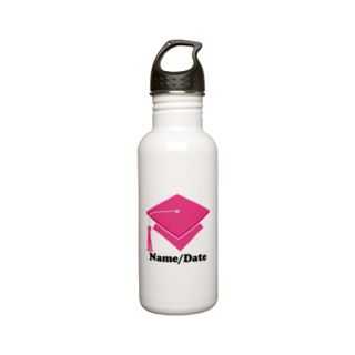 Personalized Pink Graduation Stainless Steel Water Bottle by classof 