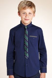 Autograph Button Down Collar Shirt with Tie   Marks & Spencer 