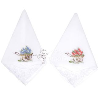Wholesale Purified Cotton Embroidered Handkerchief 2 Pcs    