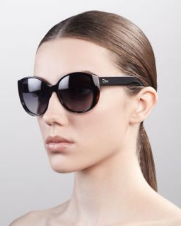 Oversized Rounded Sunglasses, Black Havana   