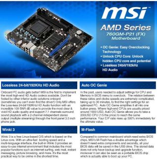 MSI 760GM P21 (FX) AMD Series Motherboard   M ATX, Socket AM3+, AMD 