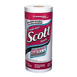 Scott® 100% Recycled 1 Ply Paper Towels With ABSORBENCY POCKETS®, 8 