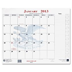 Unicor White Eagle Calendar Blotter Pad 18 x 22 January 2013 January 