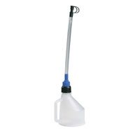 Hopkins/Measu funnel with on/off spout, handle, pouring tube and cap 