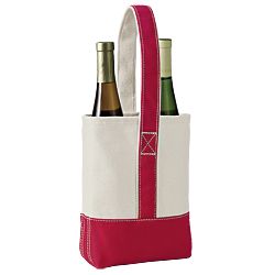 New* Double Canvas Wine Tote from LandsEnd Business Outfitters