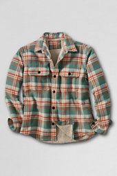 Lands End   Boys Sherpa lined Flannel Shirt Jacket  