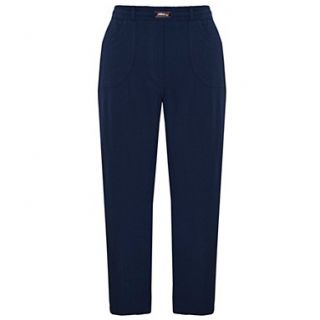 Navy Washed Cotton Trousers Regular   Casual trousers   Trousers 