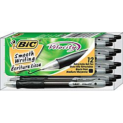 BIC® Velocity™ Retractable Ballpoint Pens, 1.0 mm, Medium Point 