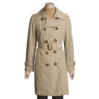 London Fog Faux Silk Trench Coat   Plus Size, Zip Out Liner (For Women 
