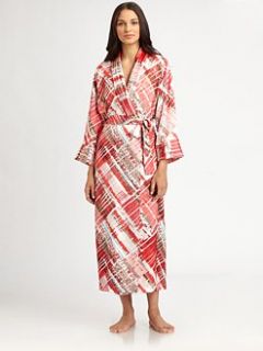 Oscar de la Renta Sleepwear   Modern Abstract Print Long Robe