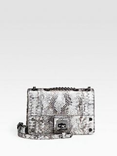 Milly   Alexa Small Python Embossed Leather Shoulder Bag