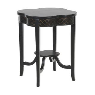 Gails Accents Mucia Clover End Table in Distressed Black   20 051LT