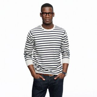 Cotton cashmere crewneck sweater in stripe   cotton cashmere   Mens 