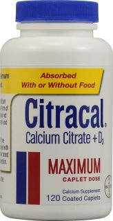 Citracal Maximum Dose Calcium Citrate Plus D3    120 Caplets 