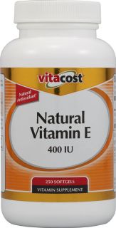 Vitacost Natural Vitamin E    400 IU   250 Softgels   Vitacost 