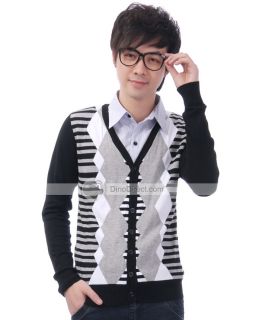 COTT Single Breasted Straight Stripe Jacquard Weave Long Sleeve Men 