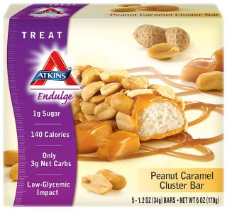 Atkins Endulge Bar Peanut Caramel Cluster    5 Bars   Vitacost 