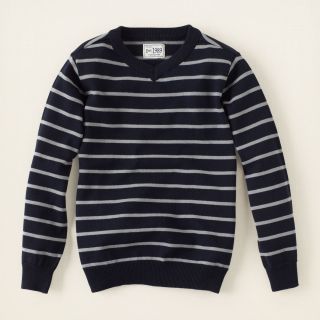 boy   sweaters   novelty sweaters   striped v neck sweater  Children 
