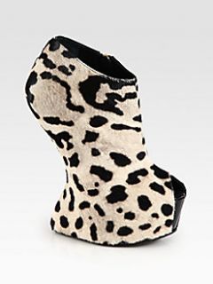 Giuseppe Zanotti   Leopard Print Calf Hair Wedge Ankle Boots