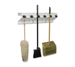 The Clincher Mop & Broom Holder, 34w x 5.5d x 7.5h, White Gloss 
