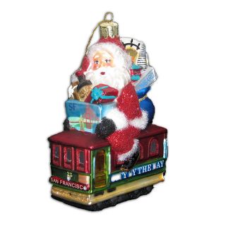 Kurt Adler Santa on San Francisco Trolley Ornament, 5  Bloomingdale 