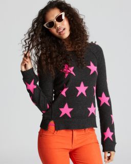 Aqua Cashmere Sweater   Star Crewneck  