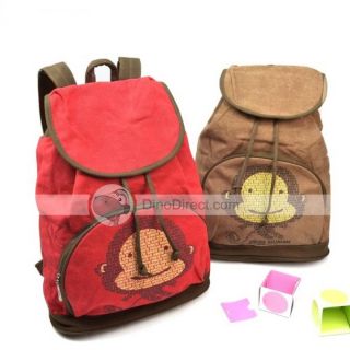 Wholesale Girls Fashion Exquisite Monkey Cartoon Cotton Backpacks 