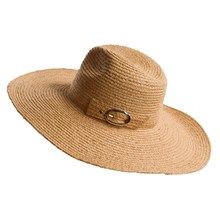 San Diego Hat Co. Braided Raffia Hat   Buckled Crown (For Women) in 